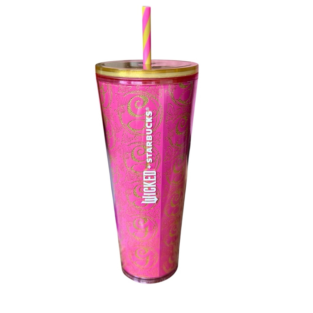 Starbucks Wicked tumbler cold beverage pink & gold cup 2024 - Picture 3 of 8